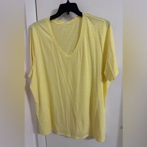 Lane Bryant Yellow and White Striped Top